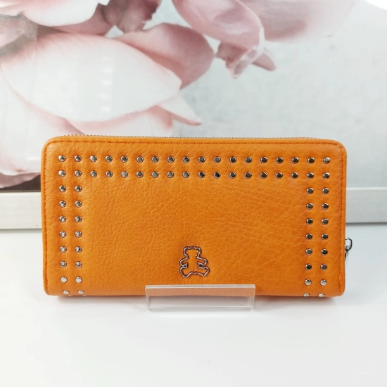 Lulu Castagnette Portfel damski pomarańczowy portfel z Misiem